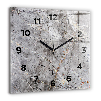 Horloge murale carrée 60x60 cm Marbre de granit gris