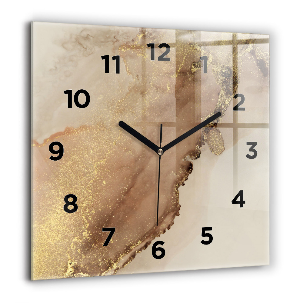 Horloge carrée en verre 60x60 cm Art moderne beige