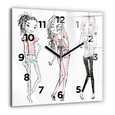 Pendule carrée en verre 60x60 cm Mode féminine