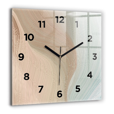 Horloge murale carrée 60x60 cm Vague abstraite