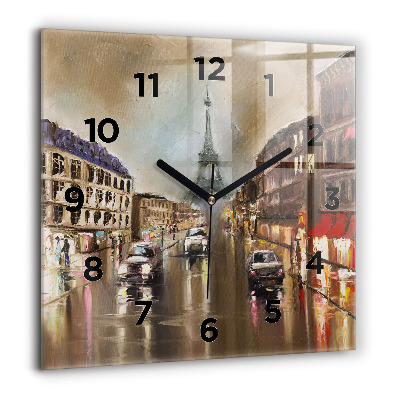 Horloge carrée en verre 60x60 cm Architecture de la ville de Paris