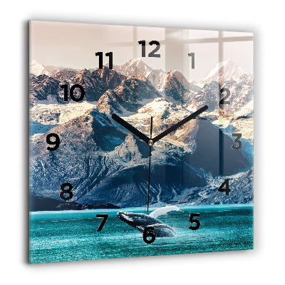 Horloge carrée en verre 60x60 cm Eau de baleine