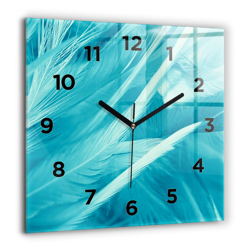 Horloge carrée en verre 60x60 cm Vert turquoise vintage