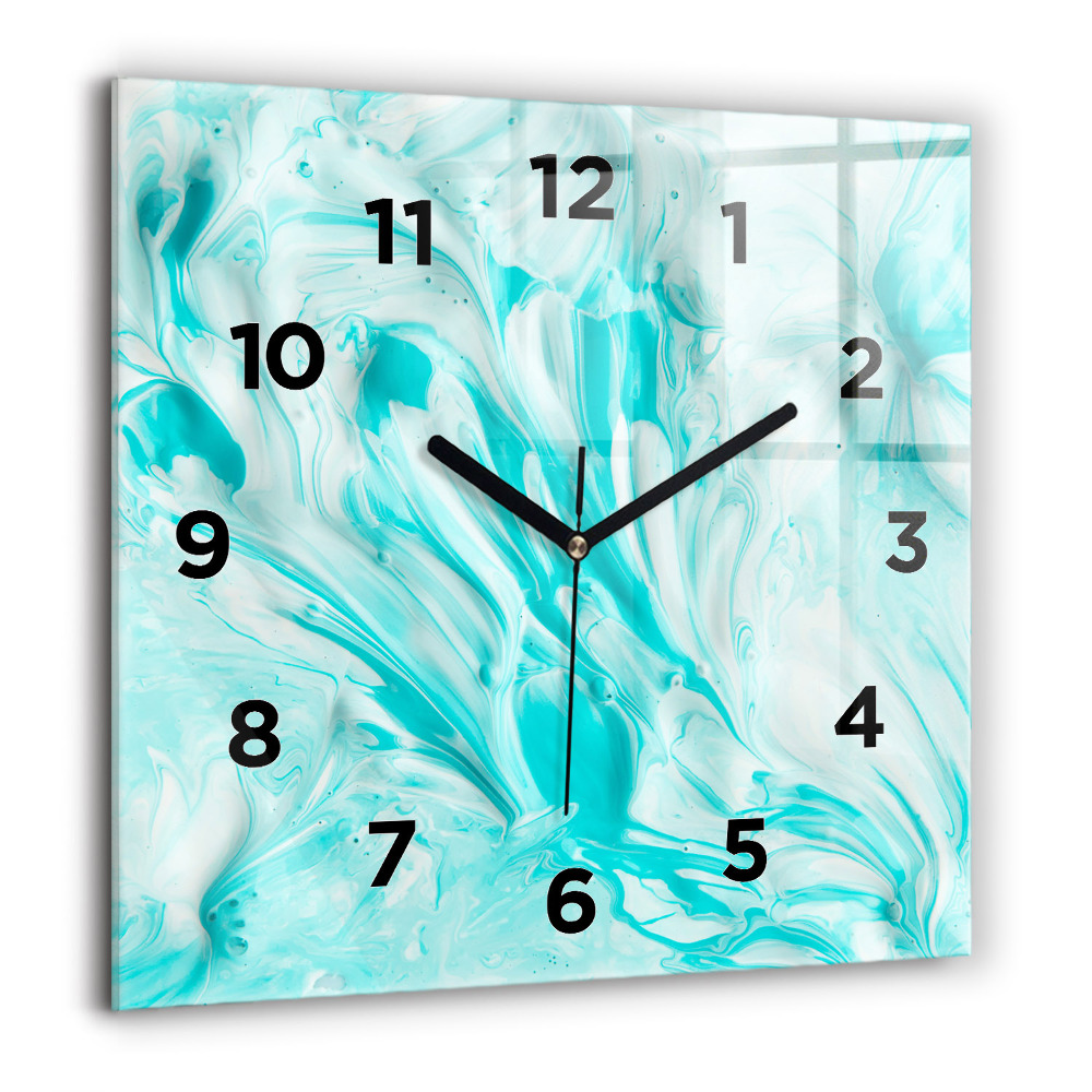 Horloge murale carrée 60x60 cm Abstraction bleue