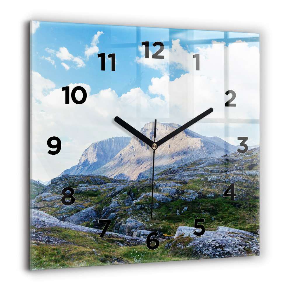 Horloge carrée en verre 60x60 cm Paysage rocheux
