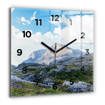 Horloge carrée en verre 60x60 cm Paysage rocheux