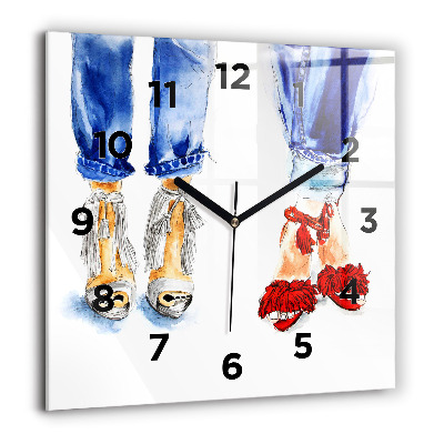 Horloge murale carrée 60x60 cm Épingles pour femmes
