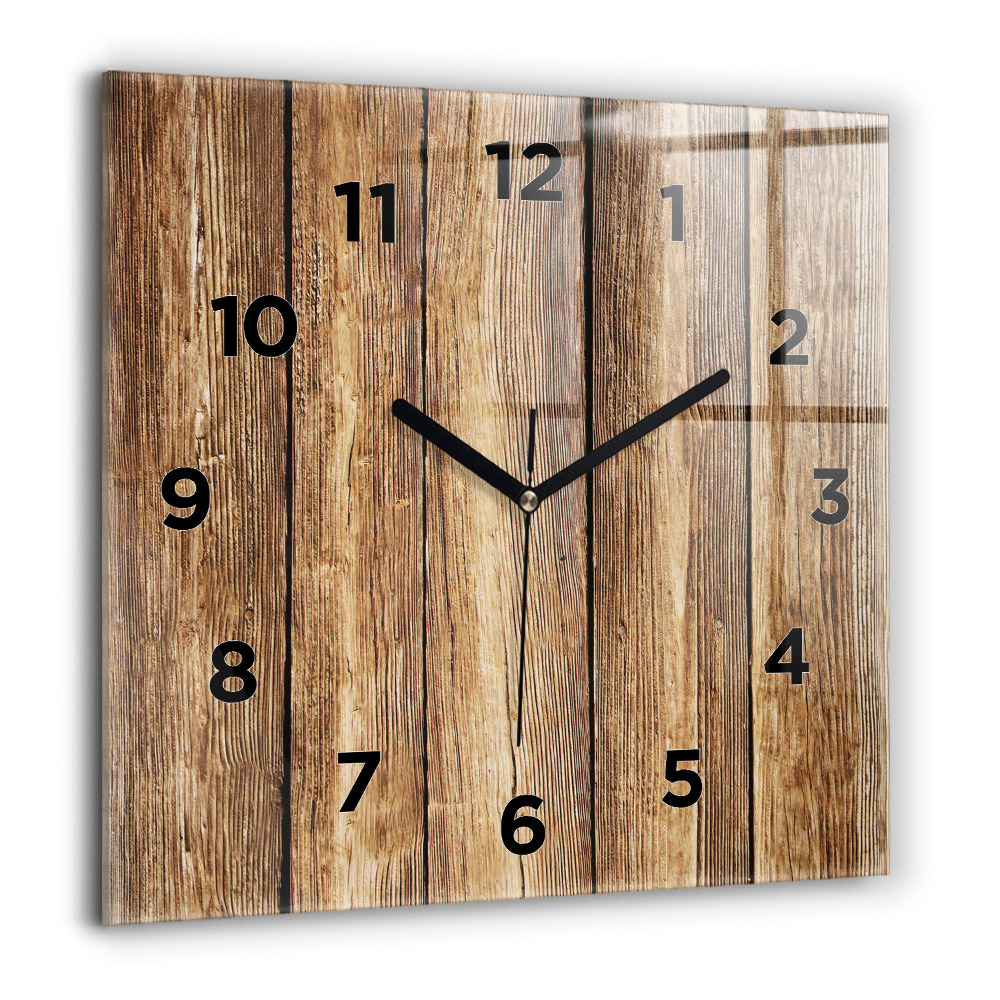 Horloge murale carrée 60x60 cm Planches en bois