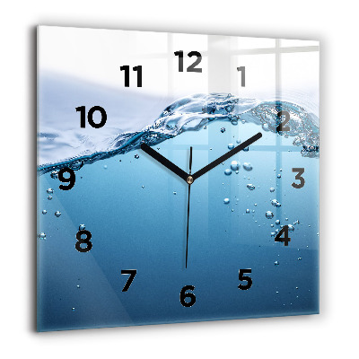 Horloge carrée en verre 60x60 cm Vue sous-marine