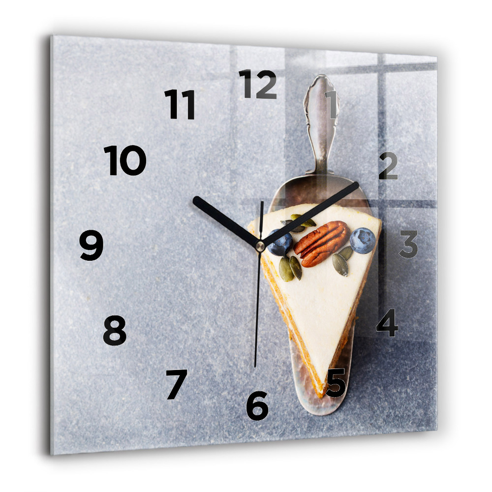 Horloge murale carrée 60x60 cm Pièce de gâteau