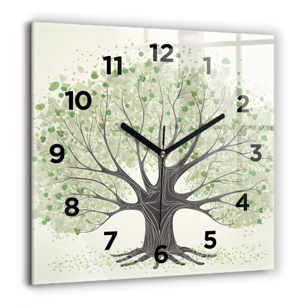 Horloge murale carrée 60x60 cm Grand arbre nature