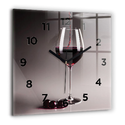 Horloge murale carrée 60x60 cm Lampe de vin rouge