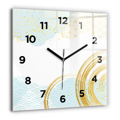 Horloge carrée en verre 60x60 cm Motif décoratif