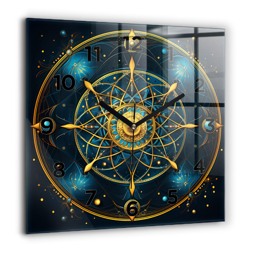 Horloge carrée en verre 60x60 cm Horoscope