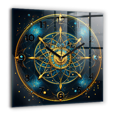 Horloge carrée en verre 60x60 cm Horoscope