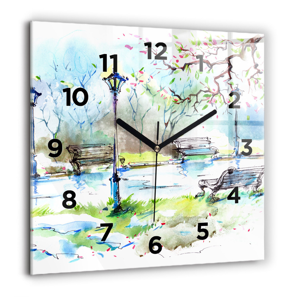 Horloge murale carrée 60x60 cm Printemps pittoresque