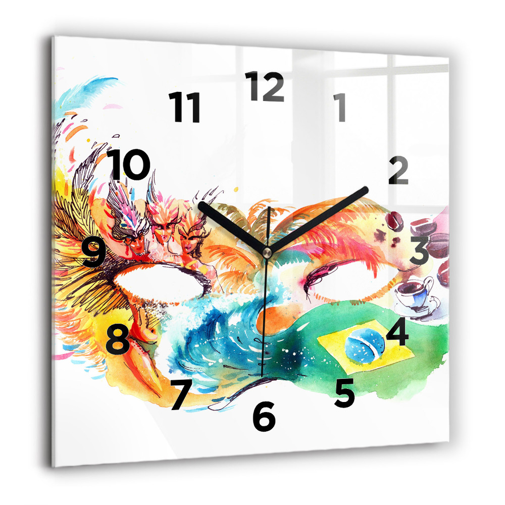 Horloge carrée en verre 60x60 cm Culture - Drapeau du Brésil
