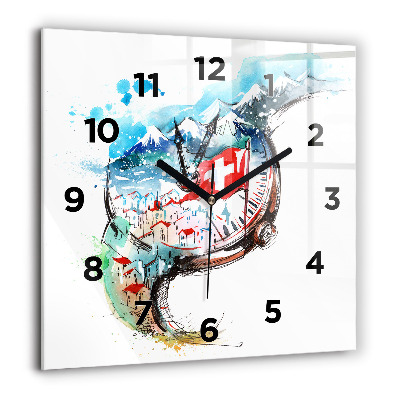 Horloge murale carrée 60x60 cm Montre suisse