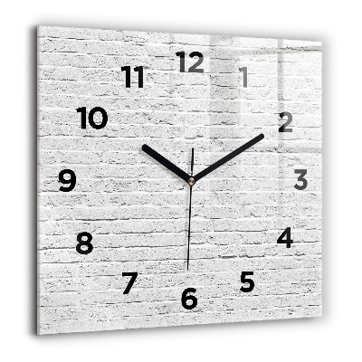 Horloge murale carrée 60x60 cm Mur de briques claires