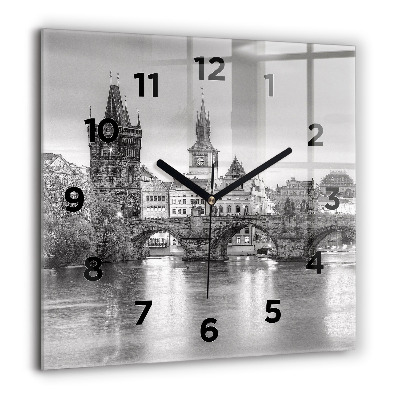 Horloge murale carrée 60x60 cm Pont Charles à Prague