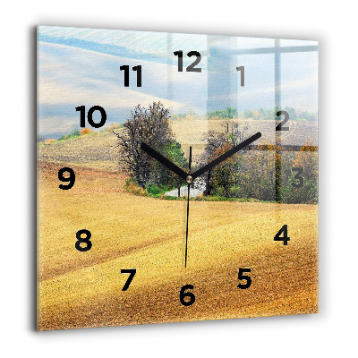 Horloge murale carrée 60x60 cm Moravie Paysage rural