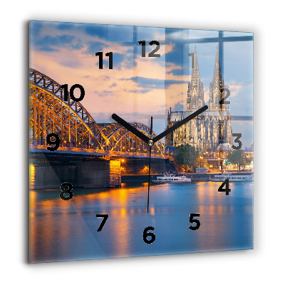 Horloge murale carrée 60x60 cm Vue de l'hôtel de ville