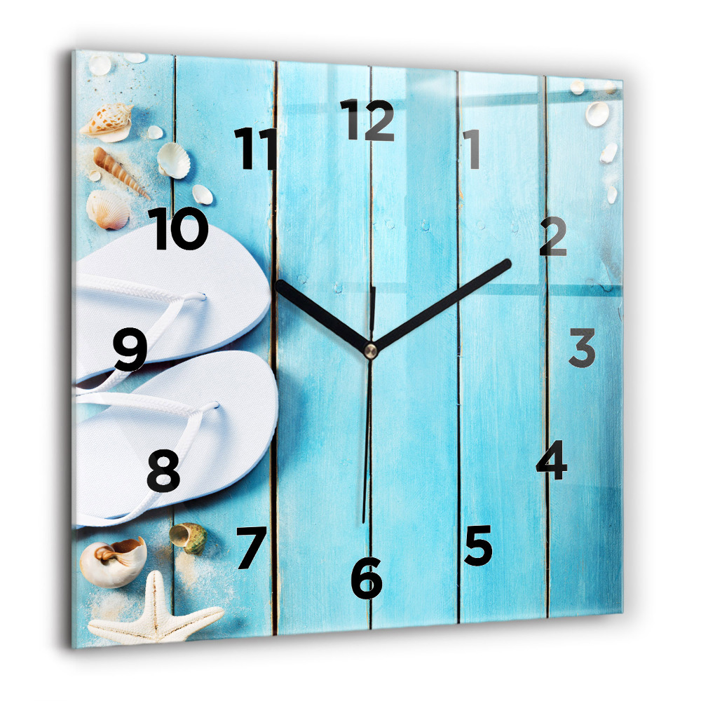 Horloge carrée en verre 60x60 cm Accessoires de vacances
