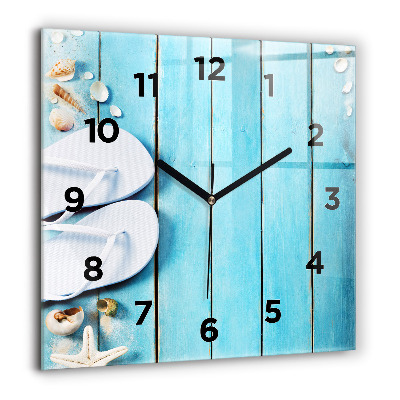 Horloge carrée en verre 60x60 cm Accessoires de vacances