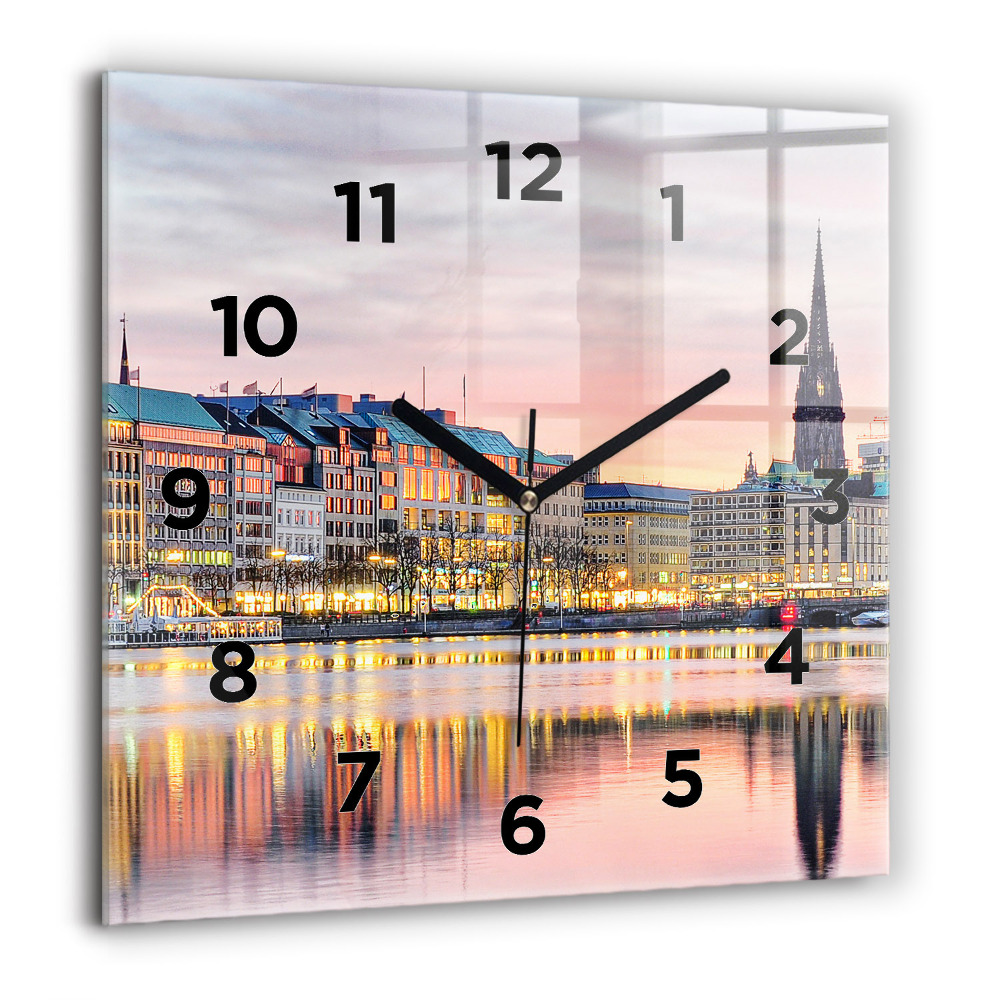 Horloge murale carrée 60x60 cm Alster à Hambourg