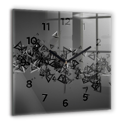 Horloge carrée en verre 60x60 cm Abstraction sombre