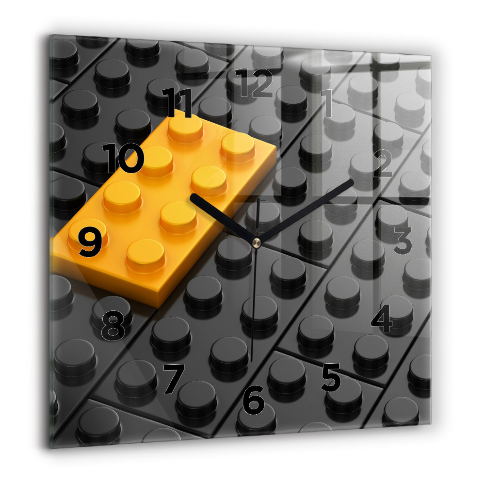 Pendule carrée en verre 60x60 cm Blocs de jouets