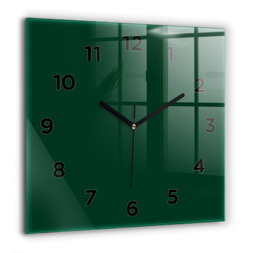 Horloge carrée en verre 60x60 cm Couleur vert bouteille