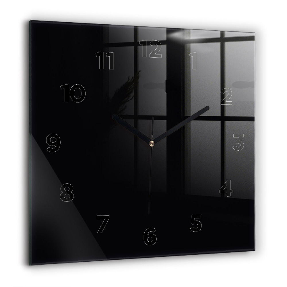 Horloge carrée en verre 60x60 cm Noir