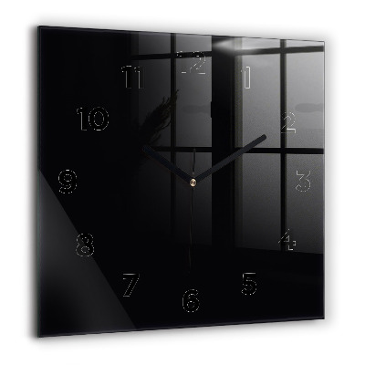 Horloge carrée en verre 60x60 cm Noir