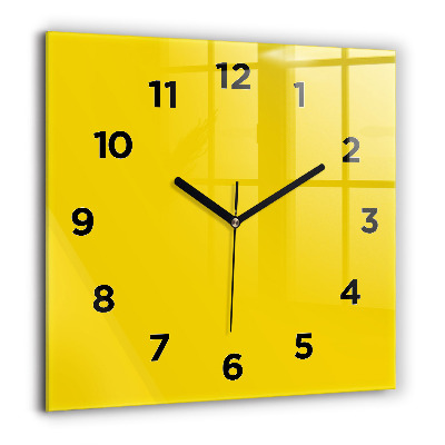 Horloge carrée en verre 60x60 cm Jaune