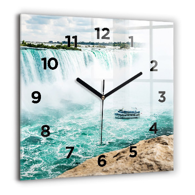Horloge murale carrée 60x60 cm Bateau et Niagara