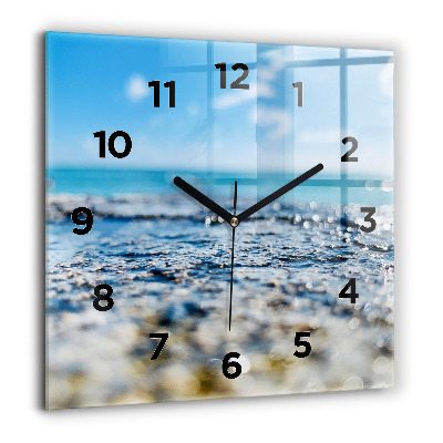 Horloge murale carrée 60x60 cm Photographie de l'eau