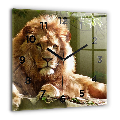 Horloge murale carrée 60x60 cm Portrait d'un lion
