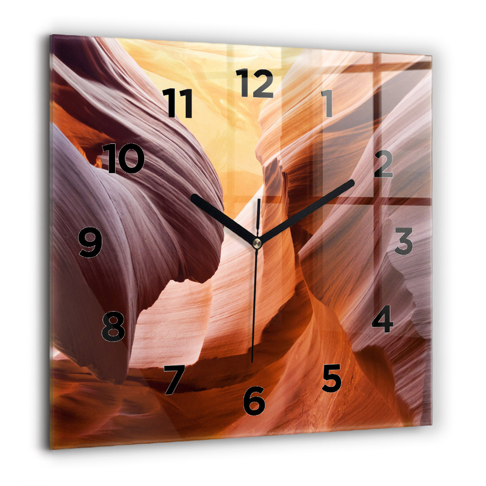 Horloge carrée en verre 60x60 cm Canyon d'Antilope