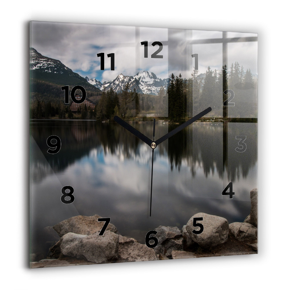 Horloge murale carrée 60x60 cm Hautes Tatras en Slovaquie