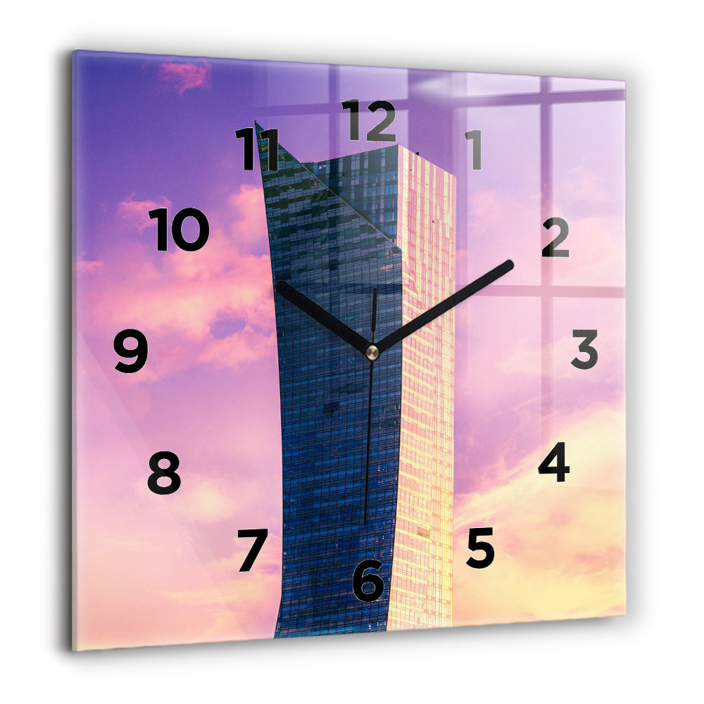 Horloge murale carrée 60x60 cm Gratte-ciel à Varsovie