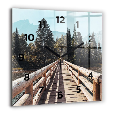 Horloge murale carrée 60x60 cm Montagnes à Yellowstone