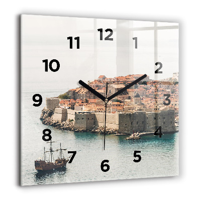 Horloge murale carrée 60x60 cm Voilier à Dubrovnik