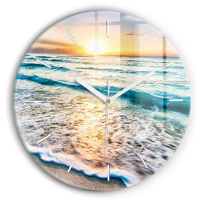 Horloge ronde Plage, mer et sable