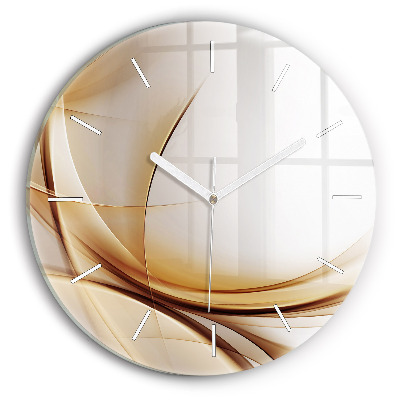 Horloge ronde en verre Abstraction dorée