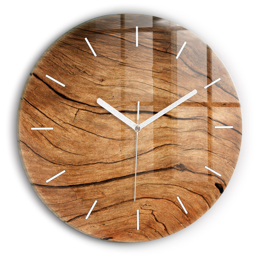 Pendule murale ronde Vieux bois