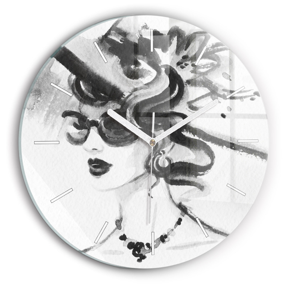 Horloge ronde murale Femme à la mode