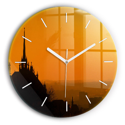 Pendule murale ronde Vue de la cathédrale de Brno