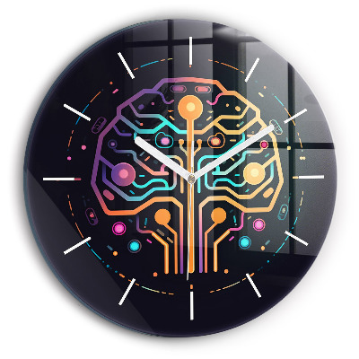 Pendule murale ronde Abstraction colorée