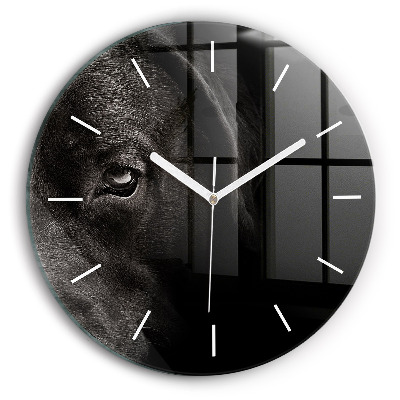 Horloge ronde en verre Chien et chat écossais